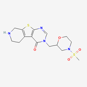 molecular formula C15H20N4O4S2 B4254792 3-{[4-(methylsulfonyl)-2-morpholinyl]methyl}-5,6,7,8-tetrahydropyrido[4',3':4,5]thieno[2,3-d]pyrimidin-4(3H)-one hydrochloride 