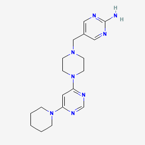 molecular formula C18H26N8 B4254803 5-{[4-(6-piperidin-1-ylpyrimidin-4-yl)piperazin-1-yl]methyl}pyrimidin-2-amine 
