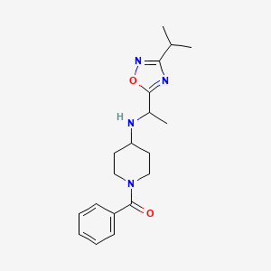 molecular formula C19H26N4O2 B4254837 1-benzoyl-N-[1-(3-isopropyl-1,2,4-oxadiazol-5-yl)ethyl]piperidin-4-amine 