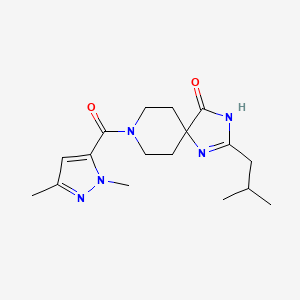 molecular formula C17H25N5O2 B4254846 8-[(1,3-dimethyl-1H-pyrazol-5-yl)carbonyl]-2-isobutyl-1,3,8-triazaspiro[4.5]dec-1-en-4-one 