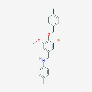 molecular formula C23H24BrNO2 B425485 N-{3-bromo-5-methoxy-4-[(4-methylbenzyl)oxy]benzyl}-4-methylaniline 