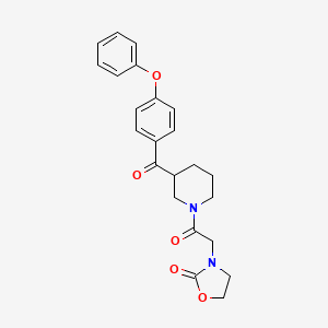 3-{2-oxo-2-[3-(4-phenoxybenzoyl)-1-piperidinyl]ethyl}-1,3-oxazolidin-2-one