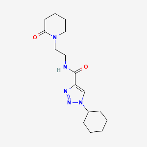 molecular formula C16H25N5O2 B4254883 1-cyclohexyl-N-[2-(2-oxo-1-piperidinyl)ethyl]-1H-1,2,3-triazole-4-carboxamide 