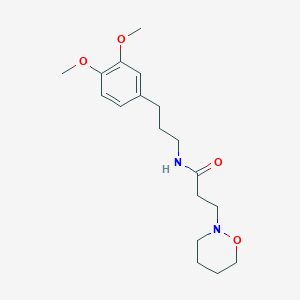 molecular formula C18H28N2O4 B4254896 N-[3-(3,4-dimethoxyphenyl)propyl]-3-(1,2-oxazinan-2-yl)propanamide 
