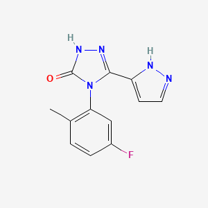 molecular formula C12H10FN5O B4254898 4-(5-fluoro-2-methylphenyl)-5-(1H-pyrazol-5-yl)-2,4-dihydro-3H-1,2,4-triazol-3-one 
