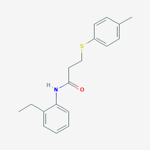 molecular formula C18H21NOS B425490 N-(2-ethylphenyl)-3-[(4-methylphenyl)sulfanyl]propanamide 