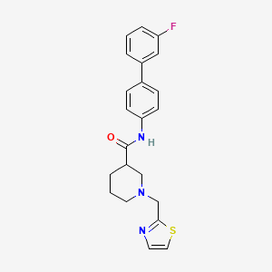 molecular formula C22H22FN3OS B4254906 N-(3'-fluoro-4-biphenylyl)-1-(1,3-thiazol-2-ylmethyl)-3-piperidinecarboxamide 