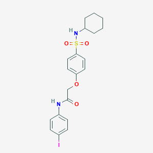 molecular formula C20H23IN2O4S B425491 2-[4-(cyclohexylsulfamoyl)phenoxy]-N-(4-iodophenyl)acetamide 
