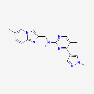 5-methyl-N-[(6-methylimidazo[1,2-a]pyridin-2-yl)methyl]-4-(1-methyl-1H-pyrazol-4-yl)pyrimidin-2-amine