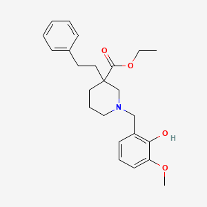 molecular formula C24H31NO4 B4254917 ethyl 1-(2-hydroxy-3-methoxybenzyl)-3-(2-phenylethyl)-3-piperidinecarboxylate 