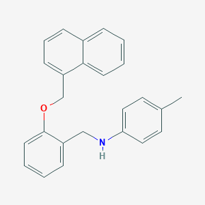 molecular formula C25H23NO B425492 4-methyl-N-[2-(naphthalen-1-ylmethoxy)benzyl]aniline 