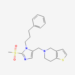 molecular formula C21H25N3O2S2 B4254927 5-{[2-(methylsulfonyl)-1-(3-phenylpropyl)-1H-imidazol-5-yl]methyl}-4,5,6,7-tetrahydrothieno[3,2-c]pyridine 