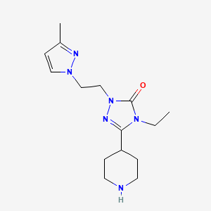 molecular formula C15H24N6O B4254932 4-ethyl-2-[2-(3-methyl-1H-pyrazol-1-yl)ethyl]-5-(4-piperidinyl)-2,4-dihydro-3H-1,2,4-triazol-3-one dihydrochloride 