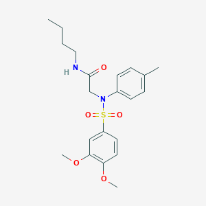 N-butyl-2-{[(3,4-dimethoxyphenyl)sulfonyl]-4-methylanilino}acetamide