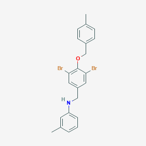 molecular formula C22H21Br2NO B425496 N-{3,5-dibromo-4-[(4-methylbenzyl)oxy]benzyl}-3-methylaniline 