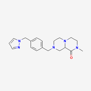 molecular formula C19H25N5O B4254985 2-methyl-8-[4-(1H-pyrazol-1-ylmethyl)benzyl]hexahydro-2H-pyrazino[1,2-a]pyrazin-1(6H)-one 