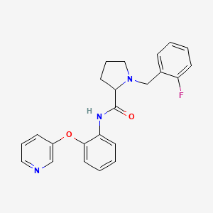 molecular formula C23H22FN3O2 B4255004 1-(2-fluorobenzyl)-N-[2-(3-pyridinyloxy)phenyl]prolinamide 