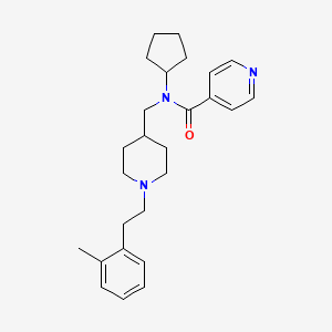 molecular formula C26H35N3O B4255010 N-cyclopentyl-N-({1-[2-(2-methylphenyl)ethyl]-4-piperidinyl}methyl)isonicotinamide 