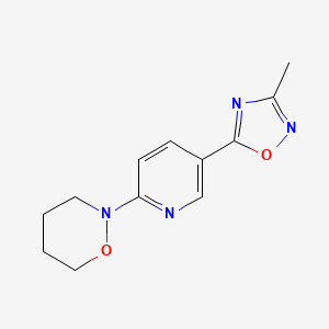 molecular formula C12H14N4O2 B4255017 2-[5-(3-methyl-1,2,4-oxadiazol-5-yl)-2-pyridinyl]-1,2-oxazinane 
