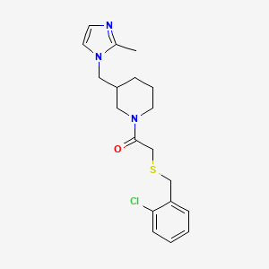 molecular formula C19H24ClN3OS B4255039 1-{[(2-chlorobenzyl)thio]acetyl}-3-[(2-methyl-1H-imidazol-1-yl)methyl]piperidine 