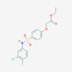 molecular formula C17H18ClNO5S B425504 Ethyl {4-[(3-chloro-4-methylanilino)sulfonyl]phenoxy}acetate 