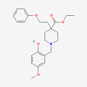 molecular formula C24H31NO5 B4255081 ethyl 1-(2-hydroxy-5-methoxybenzyl)-4-(2-phenoxyethyl)-4-piperidinecarboxylate 