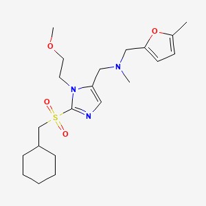 molecular formula C21H33N3O4S B4255086 1-[2-[(cyclohexylmethyl)sulfonyl]-1-(2-methoxyethyl)-1H-imidazol-5-yl]-N-methyl-N-[(5-methyl-2-furyl)methyl]methanamine 