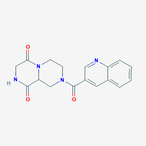molecular formula C17H16N4O3 B4255096 8-(quinolin-3-ylcarbonyl)tetrahydro-2H-pyrazino[1,2-a]pyrazine-1,4(3H,6H)-dione 