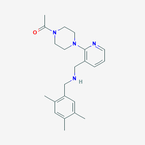 molecular formula C22H30N4O B4255137 1-[2-(4-acetyl-1-piperazinyl)-3-pyridinyl]-N-(2,4,5-trimethylbenzyl)methanamine 