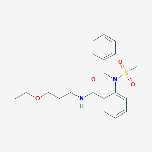 molecular formula C20H26N2O4S B425514 2-[benzyl(methylsulfonyl)amino]-N-(3-ethoxypropyl)benzamide 