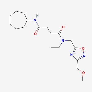 molecular formula C18H30N4O4 B4255147 N'-cycloheptyl-N-ethyl-N-{[3-(methoxymethyl)-1,2,4-oxadiazol-5-yl]methyl}succinamide 