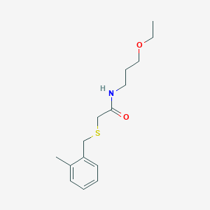 molecular formula C15H23NO2S B425515 N-(3-ethoxypropyl)-2-[(2-methylbenzyl)sulfanyl]acetamide 