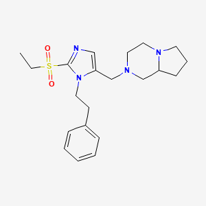 molecular formula C21H30N4O2S B4255179 2-{[2-(ethylsulfonyl)-1-(2-phenylethyl)-1H-imidazol-5-yl]methyl}octahydropyrrolo[1,2-a]pyrazine 