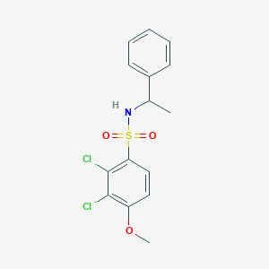 molecular formula C15H15Cl2NO3S B425518 2,3-dichloro-4-methoxy-N-(1-phenylethyl)benzenesulfonamide CAS No. 664313-70-6