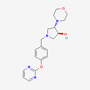 molecular formula C19H24N4O3 B4255184 (3S*,4S*)-4-(4-morpholinyl)-1-[4-(2-pyrimidinyloxy)benzyl]-3-pyrrolidinol 