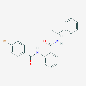 molecular formula C22H19BrN2O2 B425519 2-[(4-bromobenzoyl)amino]-N-(1-phenylethyl)benzamide 