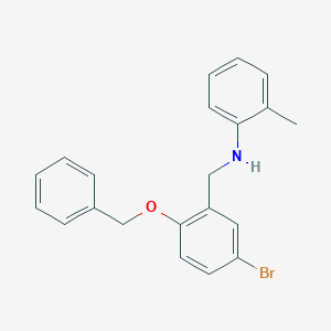 molecular formula C21H20BrNO B425520 N-[2-(benzyloxy)-5-bromobenzyl]-2-methylaniline 