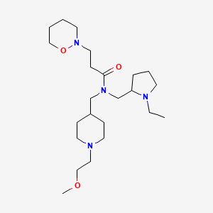 molecular formula C23H44N4O3 B4255214 N-[(1-ethyl-2-pyrrolidinyl)methyl]-N-{[1-(2-methoxyethyl)-4-piperidinyl]methyl}-3-(1,2-oxazinan-2-yl)propanamide 