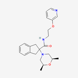 molecular formula C23H29N3O3 B4255221 2-[(2R*,6S*)-2,6-dimethyl-4-morpholinyl]-N-[2-(3-pyridinyloxy)ethyl]-2-indanecarboxamide 