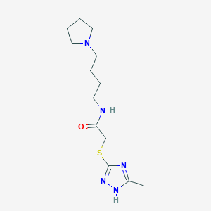 molecular formula C13H23N5OS B4255225 2-[(3-methyl-1H-1,2,4-triazol-5-yl)thio]-N-(4-pyrrolidin-1-ylbutyl)acetamide 