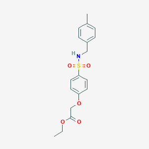 molecular formula C18H21NO5S B425525 Ethyl (4-{[(4-methylbenzyl)amino]sulfonyl}phenoxy)acetate 