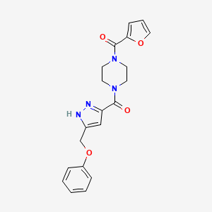 molecular formula C20H20N4O4 B4255251 1-(2-furoyl)-4-{[5-(phenoxymethyl)-1H-pyrazol-3-yl]carbonyl}piperazine 