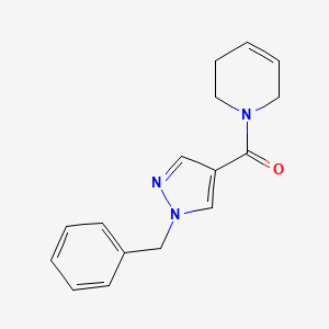 molecular formula C16H17N3O B4255257 1-[(1-benzyl-1H-pyrazol-4-yl)carbonyl]-1,2,3,6-tetrahydropyridine 