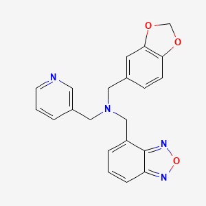 molecular formula C21H18N4O3 B4255268 (1,3-benzodioxol-5-ylmethyl)(2,1,3-benzoxadiazol-4-ylmethyl)(pyridin-3-ylmethyl)amine 