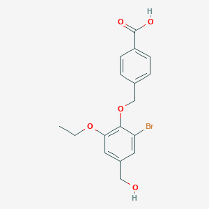 molecular formula C17H17BrO5 B425527 4-{[2-Bromo-6-ethoxy-4-(hydroxymethyl)phenoxy]methyl}benzoic acid 