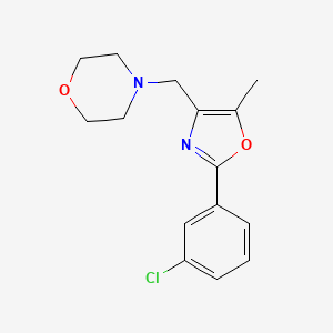molecular formula C15H17ClN2O2 B4255274 4-{[2-(3-chlorophenyl)-5-methyl-1,3-oxazol-4-yl]methyl}morpholine 