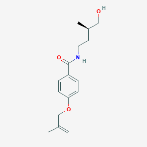 molecular formula C16H23NO3 B4255277 N-[(3R)-4-hydroxy-3-methylbutyl]-4-[(2-methylprop-2-en-1-yl)oxy]benzamide 