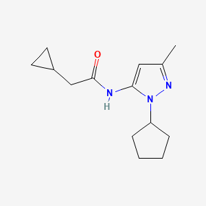 molecular formula C14H21N3O B4255300 N-(1-cyclopentyl-3-methyl-1H-pyrazol-5-yl)-2-cyclopropylacetamide 