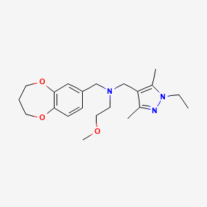 molecular formula C21H31N3O3 B4255311 (3,4-dihydro-2H-1,5-benzodioxepin-7-ylmethyl)[(1-ethyl-3,5-dimethyl-1H-pyrazol-4-yl)methyl](2-methoxyethyl)amine 