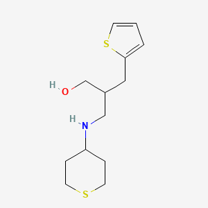 molecular formula C13H21NOS2 B4255317 3-(tetrahydro-2H-thiopyran-4-ylamino)-2-(2-thienylmethyl)propan-1-ol 